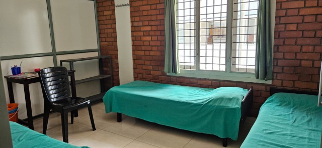 Comfortable bedroom with study area